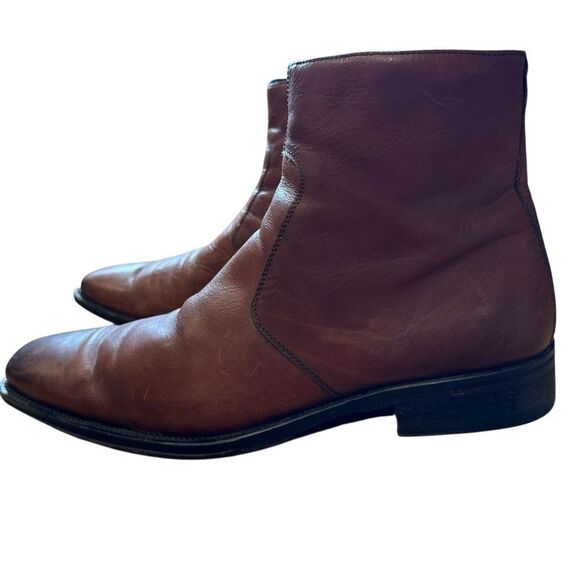 Kenneth Cole Burnished Leather Ankle Boots - Picture 6 of 10